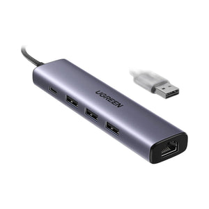 UGREEN USB 3.0 Hub 4-Port with Gigabit Ethernet & USB-C Power Port (60554)