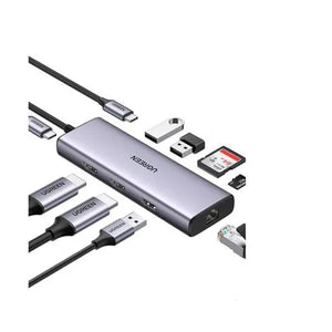 UGREEN 9-in-1 USB-C Hub 65W PD, Dual 4K 60Hz HDMI, Ethernet, SD/TF (90119)