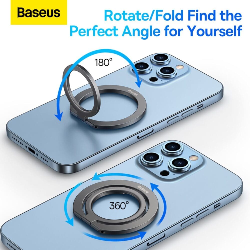 Baseus Halo Series Foldable Metal Ring Stand | 360 Rotation Magnetic Ring Holder