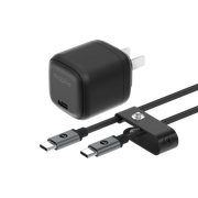 Mophie 30W USB-C GaN Charger + Cable Bundle (30W/GaN, 60W/1M) - Black