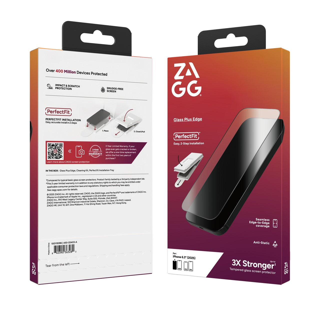 Zagg Glass Plus Edge with Perfect Fit Tray | Apple iPhone 17 Pro Screen Protector