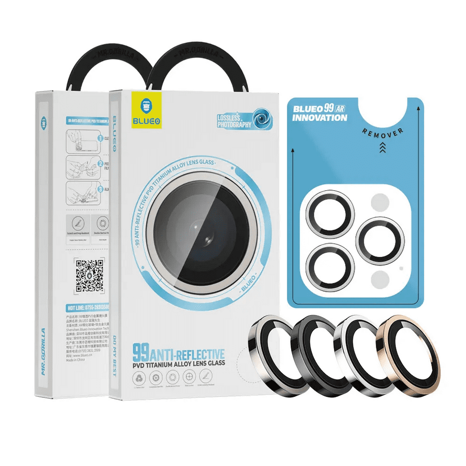 Blueo 99 Anti-Reflective Titanium Allow | Apple iPhone 16 / 16 Plus / 16 Pro / 16 Pro Max Lens Protector