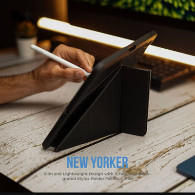 Blupebble New Yorker Slim Case With Y-Fold Stand | Apple iPad Air 13-inch (M2/M3) Case