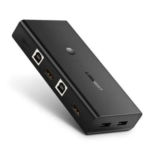 UGREEN 4K HDMI KVM Switch Box, 2 Computers 1 Monitor, 4 USB Ports (50744)