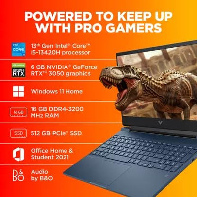 HP VICTUS 15 FA2013DX (Core I5-13420H, 512GB NVME/8GB DDR4, 15.6" FHD 144HZ, RTX 3050 6GB, WIN 11/ MICA SILVER)