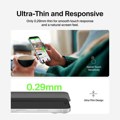 Belkin InvisiGlass Privacy Filter Screen Protector for iPhone 17 Pro (With Easy Align Tray)