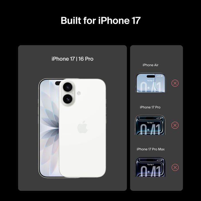 Belkin TemperedGlass Screen Protector for iPhone 17 (With Easy Align Tray)
