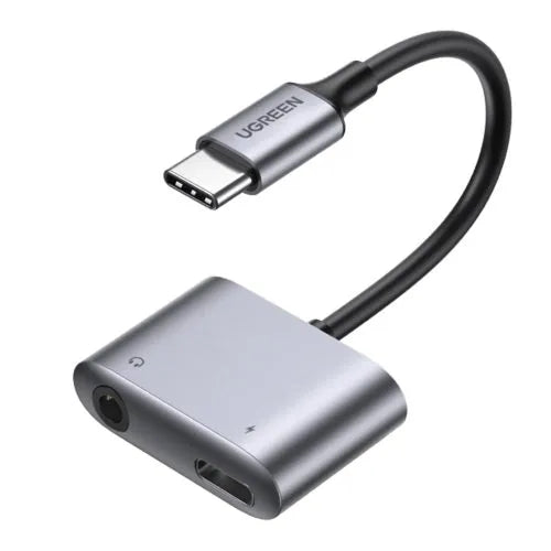 UGREEN USB-C PD & Headphone Jack To USB-C Male | 2-in-1 Audio and Charging Adapter