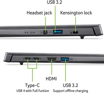 ACER ASPIRE 14 AI A14-52MT-701K (CORE ULTRA 7 258V, 1TB NVME/32GB DDR5 ON BOARD, 14" FHD TOUCHSCREEN, INTEL ARC 140V, WIN 11/ IRON)