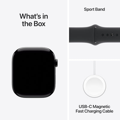 Apple Watch Series 10 (42/46mm Smartwatch with Aluminium Case and Sport Band, Fitness Tracker, ECG App, Always-On Retina Display, Water Resistant)