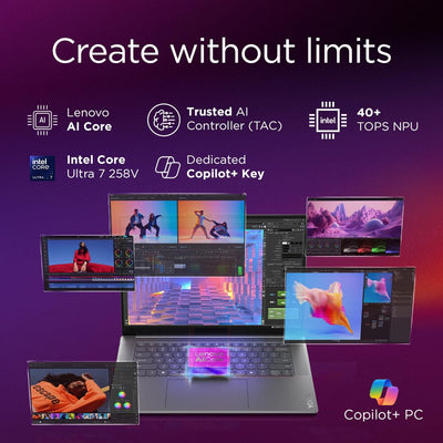 LENOVO YOGA SLIM 7 AURA EDITION 15ILL9 83HM002WUS (Core ULTRA 7 258V, 1TB NVME/32GB DDR5 ON BOARD, 15.3" 2.8K WQXGA+ (2880x1800) TOUCHSCREEN, INTEL ARC 140V, WIN 11 / LUNA GREY)