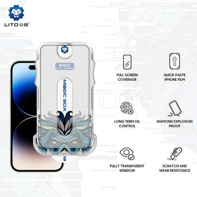 Lito Magic Box D+ Tools Full Glass Screen Protector (With Easy Applicator) For Apple iPhone 14 Pro