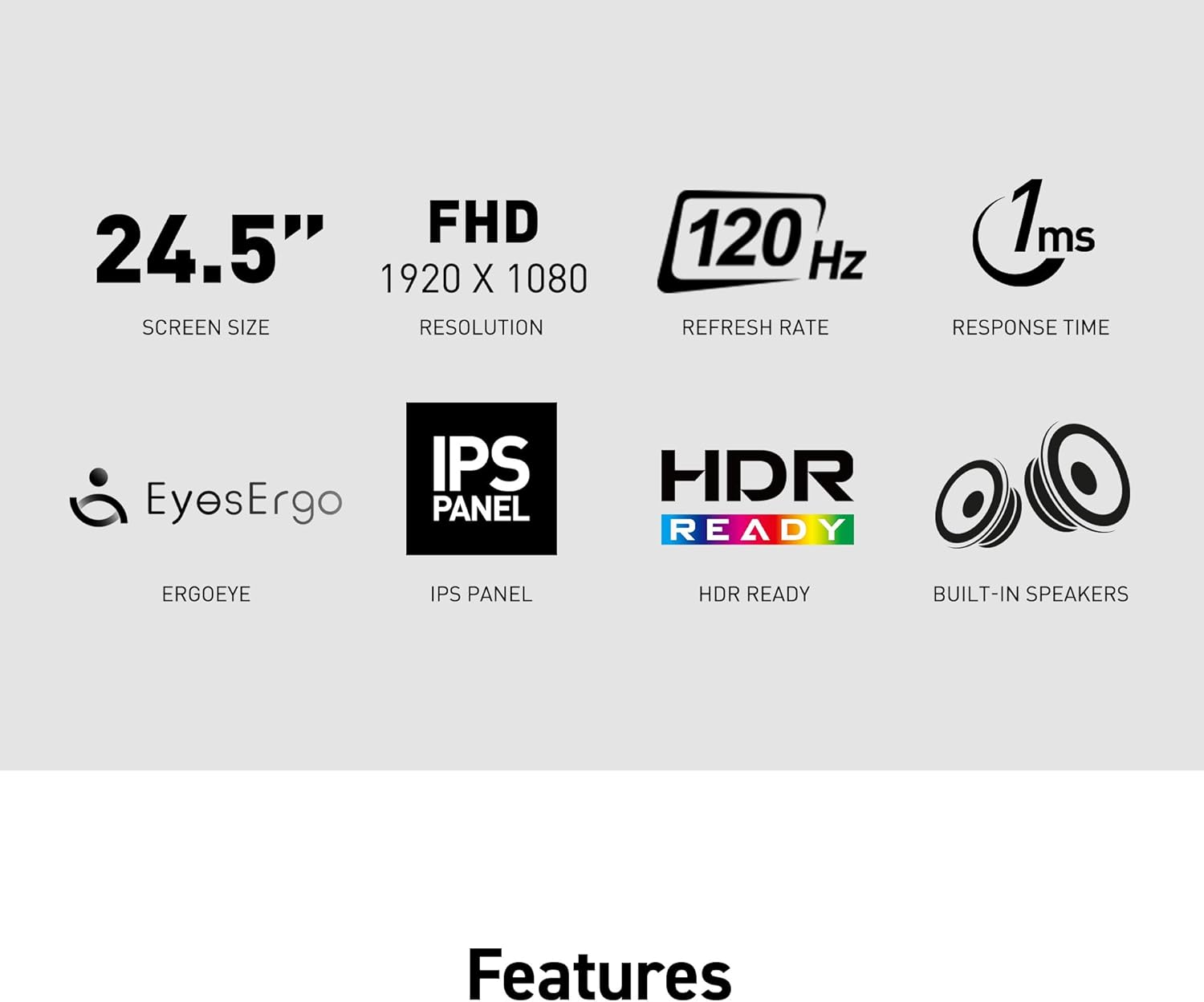 MSI PRO MP251 E2 (25-inch FullHD Monitor, EyesErgo, 120Hz, Eye-Q Check, Built-in Speakers)