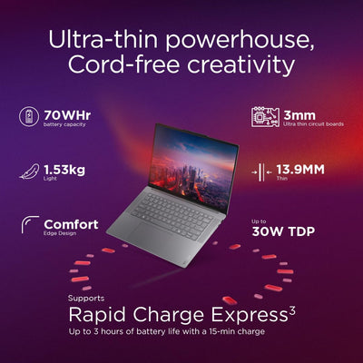 LENOVO YOGA SLIM 7 AURA EDITION 15ILL9 83HM002WUS (Core ULTRA 7 258V, 1TB NVME/32GB DDR5 ON BOARD, 15.3" 2.8K WQXGA+ (2880x1800) TOUCHSCREEN, INTEL ARC 140V, WIN 11 / LUNA GREY)