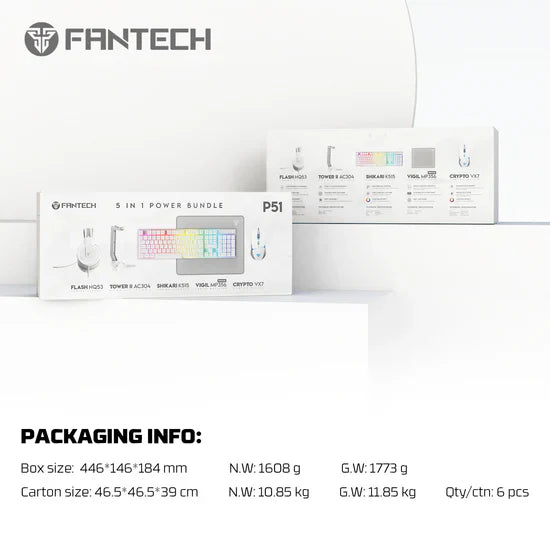 Fantech P51 (White) | 5-in-1 Gaming Combo