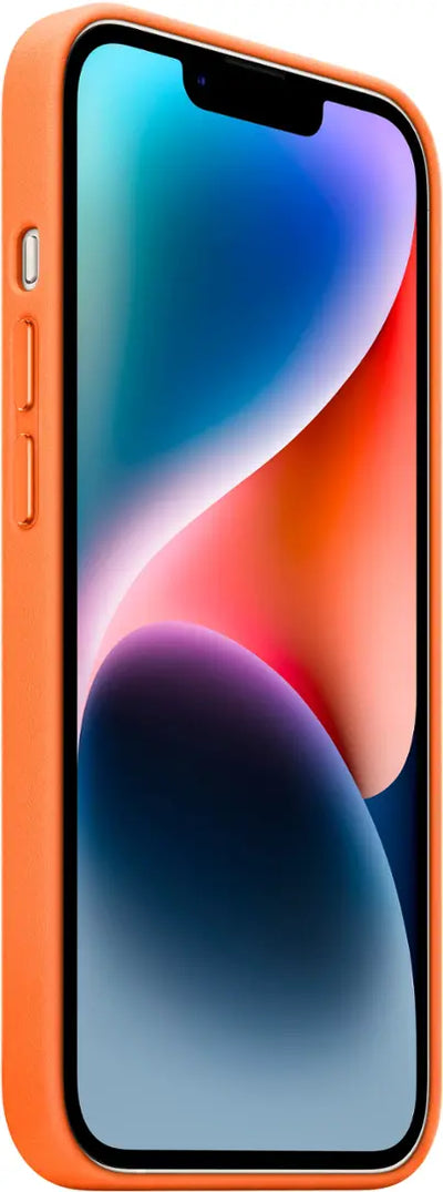 Apple - iPhone 14 Leather Case with MagSafe - Orange