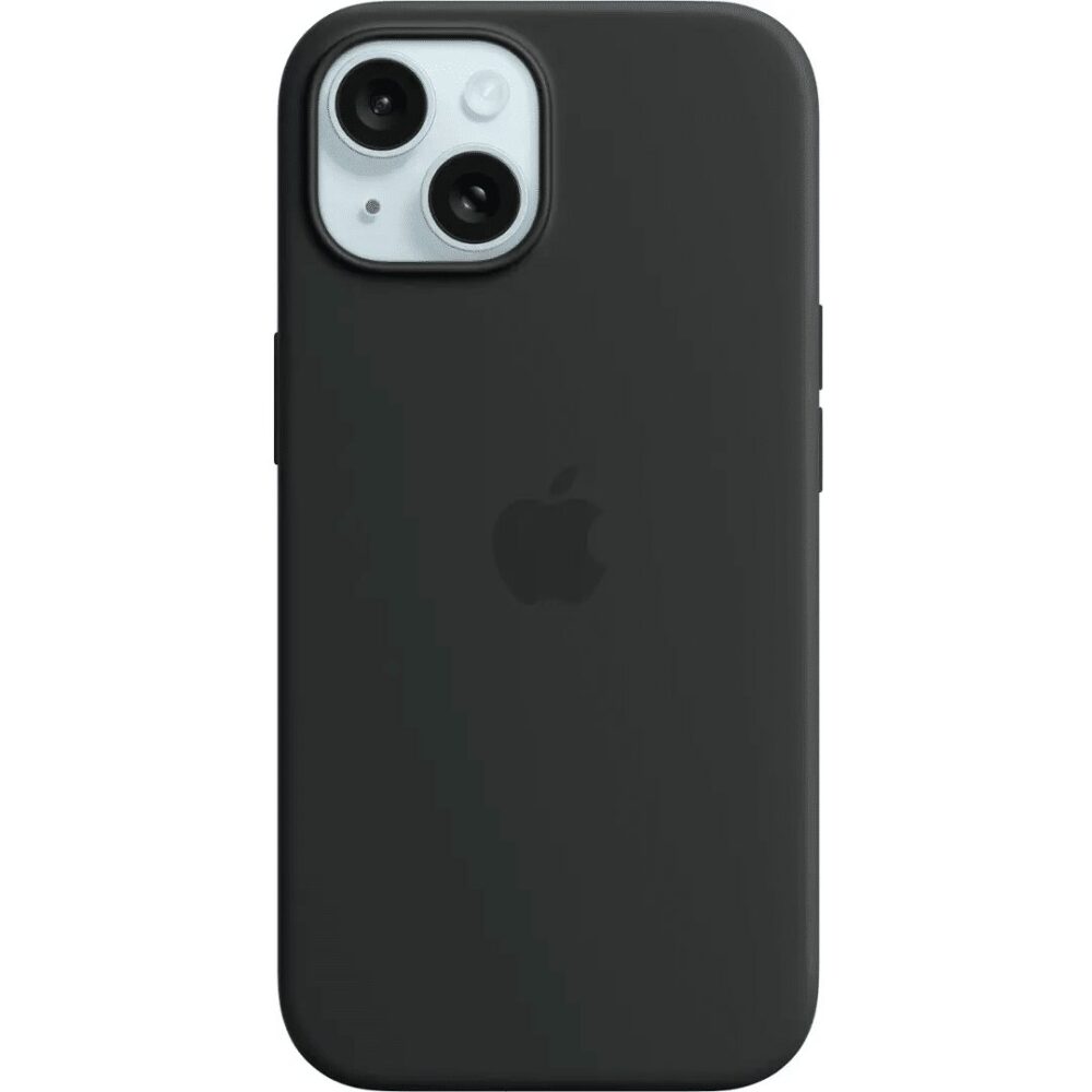 Apple - iPhone 15 Silicone Case with MagSafe - Black
