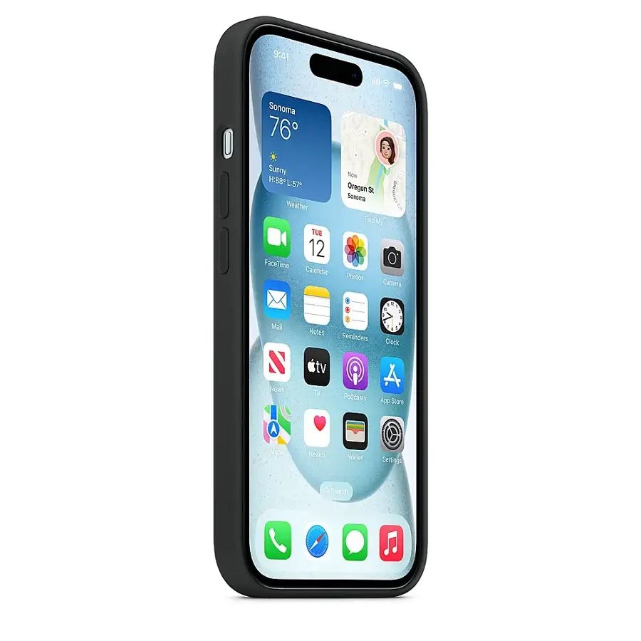 Apple - iPhone 15 Silicone Case with MagSafe - Black