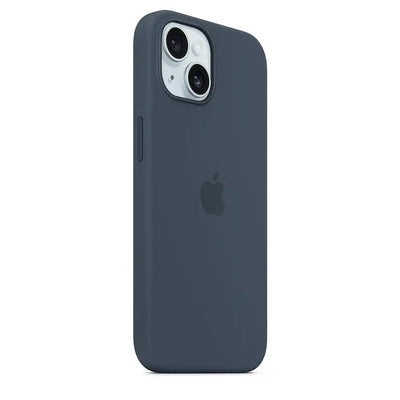 Apple - iPhone 15 Silicone Case with MagSafe - Storm Blue