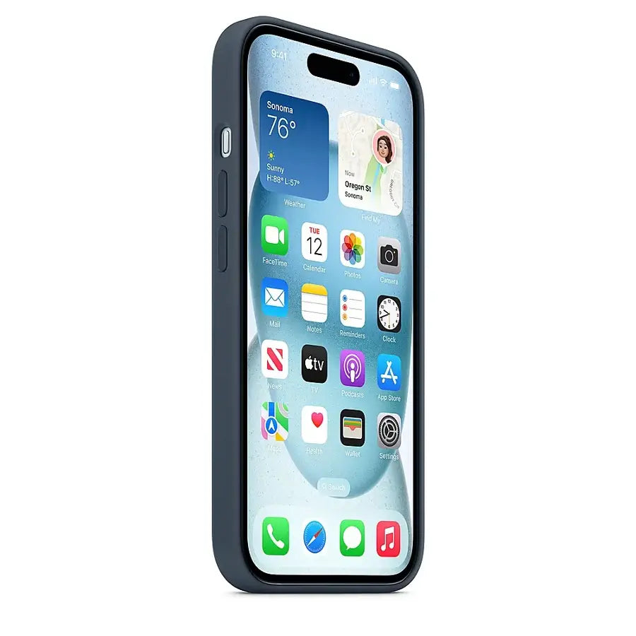 Apple - iPhone 15 Silicone Case with MagSafe - Storm Blue