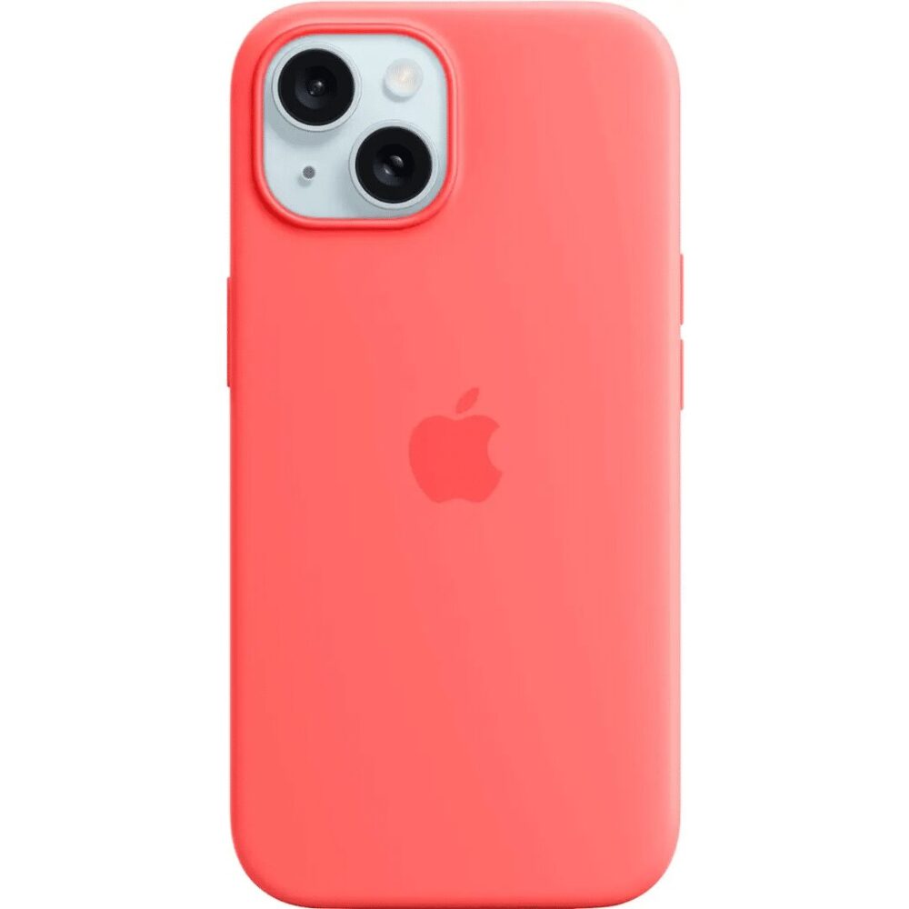 Apple - iPhone 15 Silicone Case with MagSafe - Guava