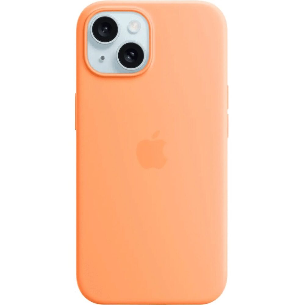 Apple - iPhone 15 Silicone Case with MagSafe - Orange Sorbet