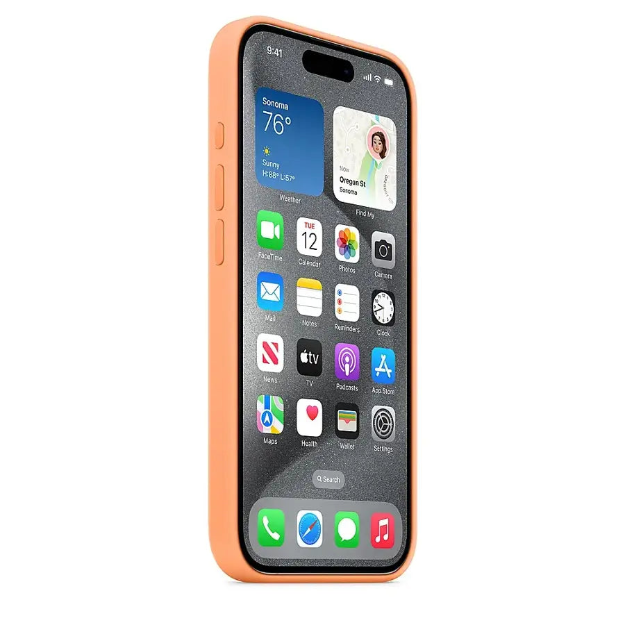 Apple - iPhone 15 Pro Silicone Case with MagSafe - Orange Sorbet
