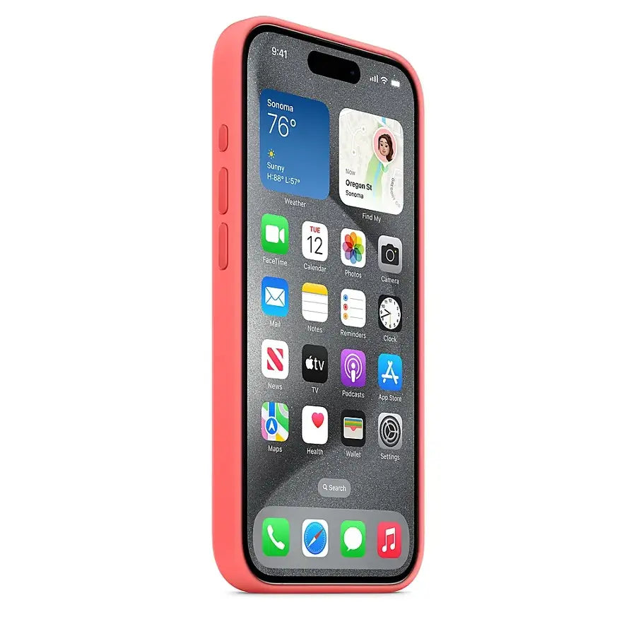 Apple - iPhone 15 Pro Silicone Case with MagSafe - Guava