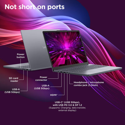 LENOVO IDEAPAD SLIM 3 15IRH10 83K100E6DP (2 YEARS WARRANTY) (Core I5-13420H, 512GB NVME/8GB DDR5+1 SLOT FREE, 15.3" WUXGA (1920x1200), INTEL, DOS /LUNA GREY)