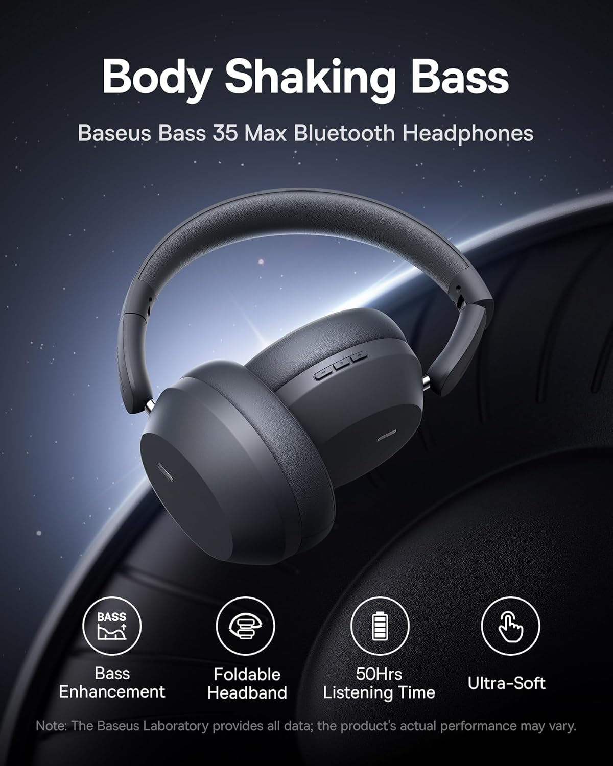 Baseus Bass 35 Max (Wireless Headphones with Body Shaking Bass)