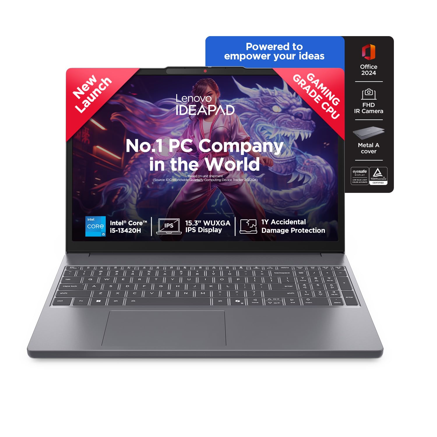 LENOVO IDEAPAD SLIM 3 15IRH10 83K100C1DP (Core I5-13420H, 512GB NVME/16GB DDR5, 15.3" WUXGA (1920x1200), INTEL, DOS /LUNA GREY)