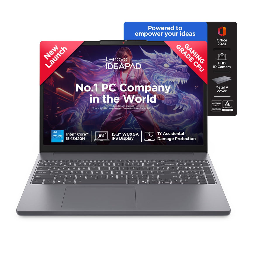 LENOVO IDEAPAD SLIM 3 15IRH10 83K100C1DP , INTEL, DOS /LUNA GREY) in Lebanon - OutGeeked