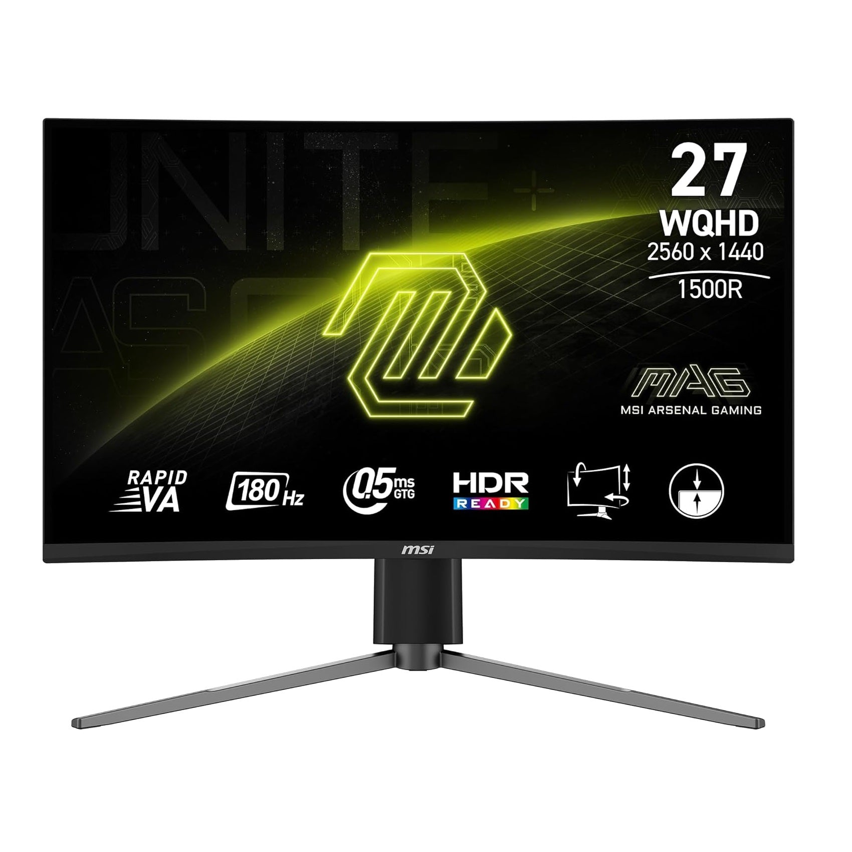 MSI MAG 27CQ6PF (27-inch WQHD Gaming Monitor, Rapid VA, 180Hz, 0.5ms, HDR Ready, 1500R)