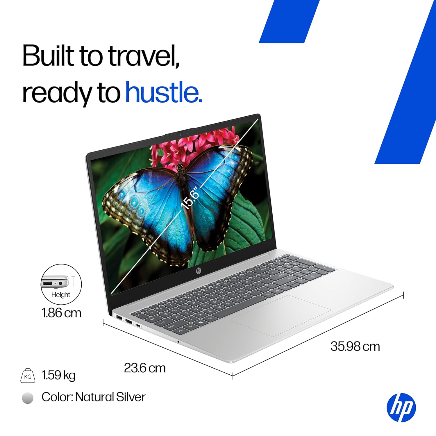 HP 15-FD0127DX (CORE I7-1355U, 512GB NVME/16GB DDR4, 15.6" FHD TOUCHSCREEN, INTEL IRIS XE, WIN 11 / NATURAL SILVER / BACKLIT)