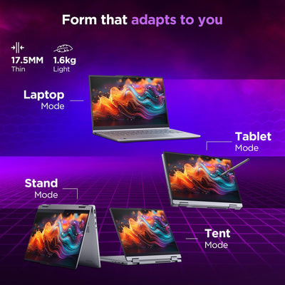 LENOVO IDEAPAD 5 2-IN-1 14IAL10 83KR001TUS (Core ULTRA 7 255U, 512GB NVME/16GB DDR5 ON BOARD, 14" WUXGA (1920x1200) X360 TOUCHSCREEN, INTEL, WIN 11 / LUNA GREY/LENOVO DIGITAL PEN 2)