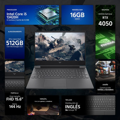 HP Victus 15 FA2082WM (Intel Core i5-13420H, 16GB/512GB, 15.6-inch FHD 144Hz, RTX4050, WIN11)