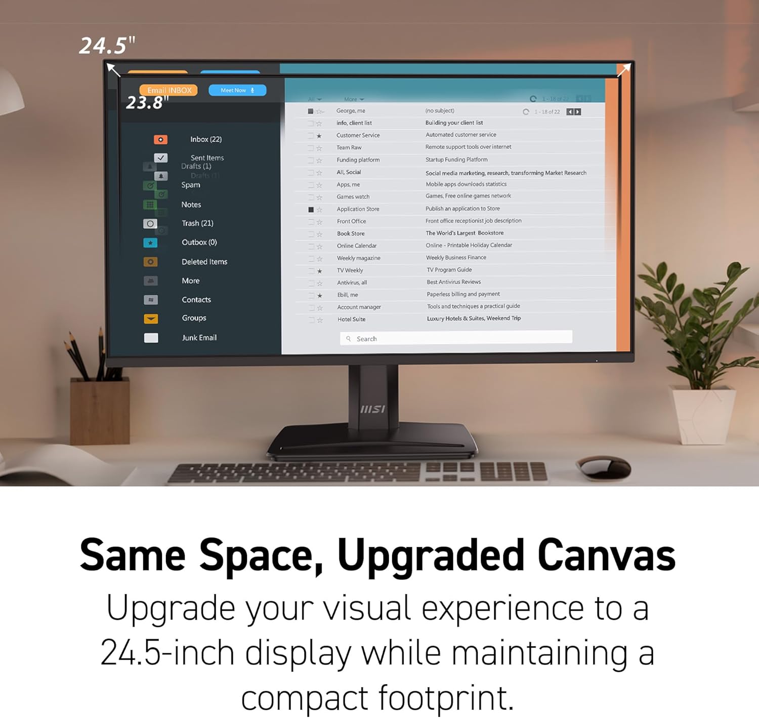 MSI PRO MP251 E2 (25-inch FullHD Monitor, EyesErgo, 120Hz, Eye-Q Check, Built-in Speakers)