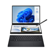 ASUS ZENBOOK DUO UX8406CA-PZ005W (CORE ULTRA 9 285H, 2TB NVME/32GB DDR5 ON BOARD, 14" 3K (2880x1800) 120HZ TOUCHSCREEN DUAL SCREEN, INTEL, WIN 11 / BASALT GRAY / BACKPACK / SLEEVE / STYLUS)