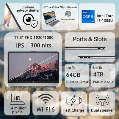 HP PAVILION 15T-EG300 78G39AV (CORE I7-1355U, 256GB NVME/16GB DDR4, 15.6" FHD, INTEL IRIS XE, WIN 11 / NATURAL SILVER / BACKLIT)