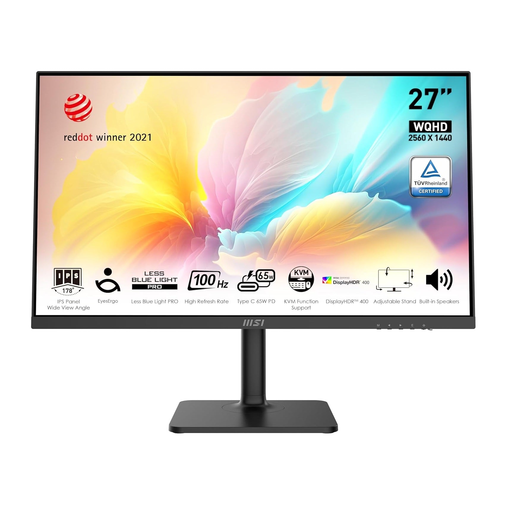 MSI MODERN MD272QXP (27-inch WQHD Monitor, EyesErgo, 100Hz, VESA DisplayHDR 400, Built-in Speakers)