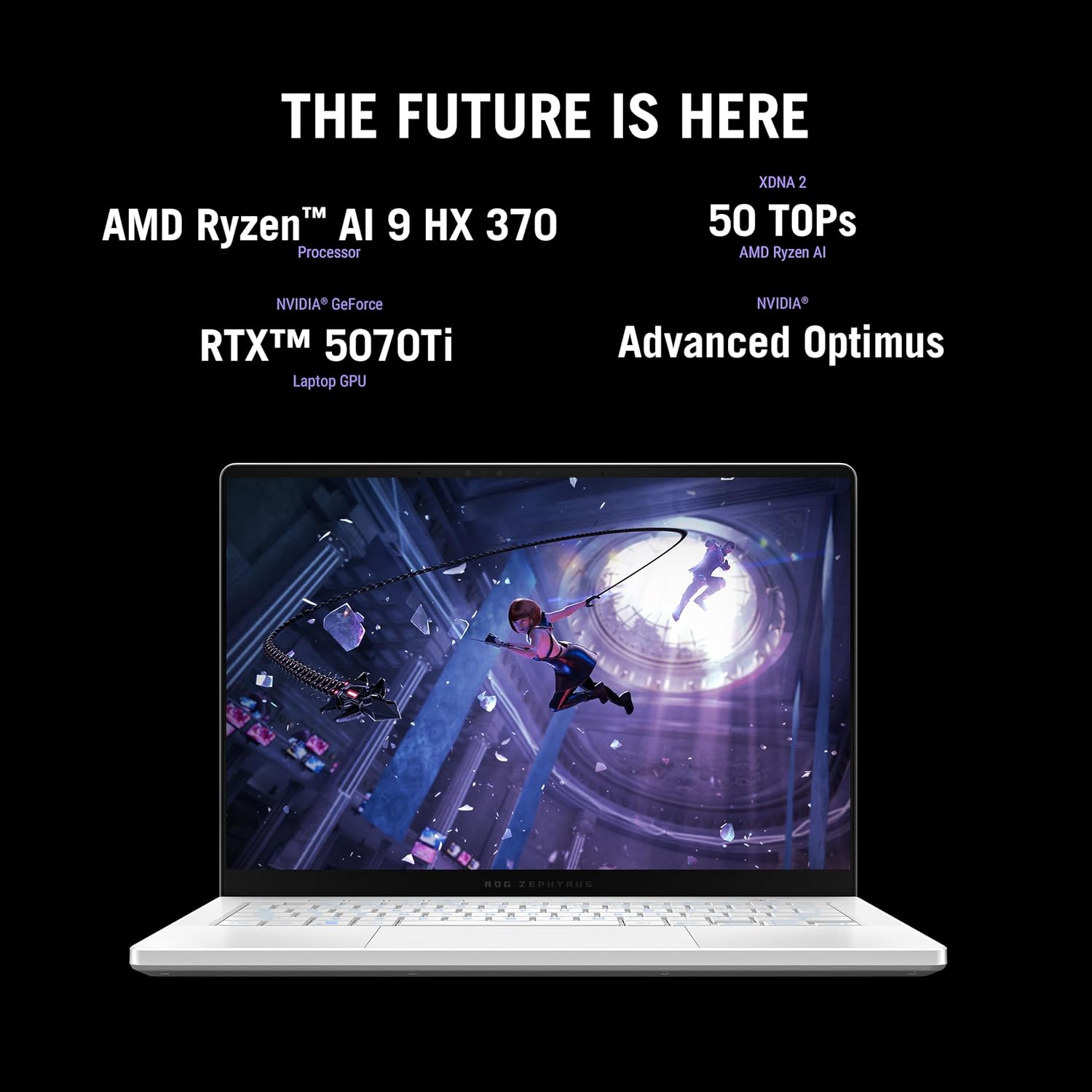 Asus ROG Zephyrus GA403WR-G14.R95070TI COPILOT +PC (AMD Ryzen AI 9 HX 370, 1TB NVME/32GB DDR5 ON BOARD, 14" 3K(2880 x 1800) OLED 120Hz, RTX 5070TI 12GB, WIN 11/PLATINUM WHITE)