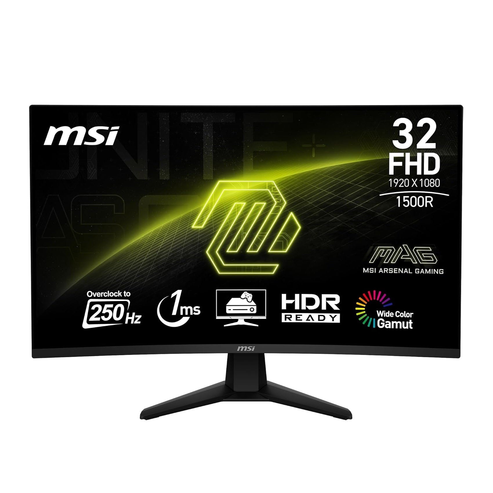 MSI MAG 32C6X (32-inch FullHD Gaming Monitor, 1500R, 250Hz, 1ms, HDR Ready)