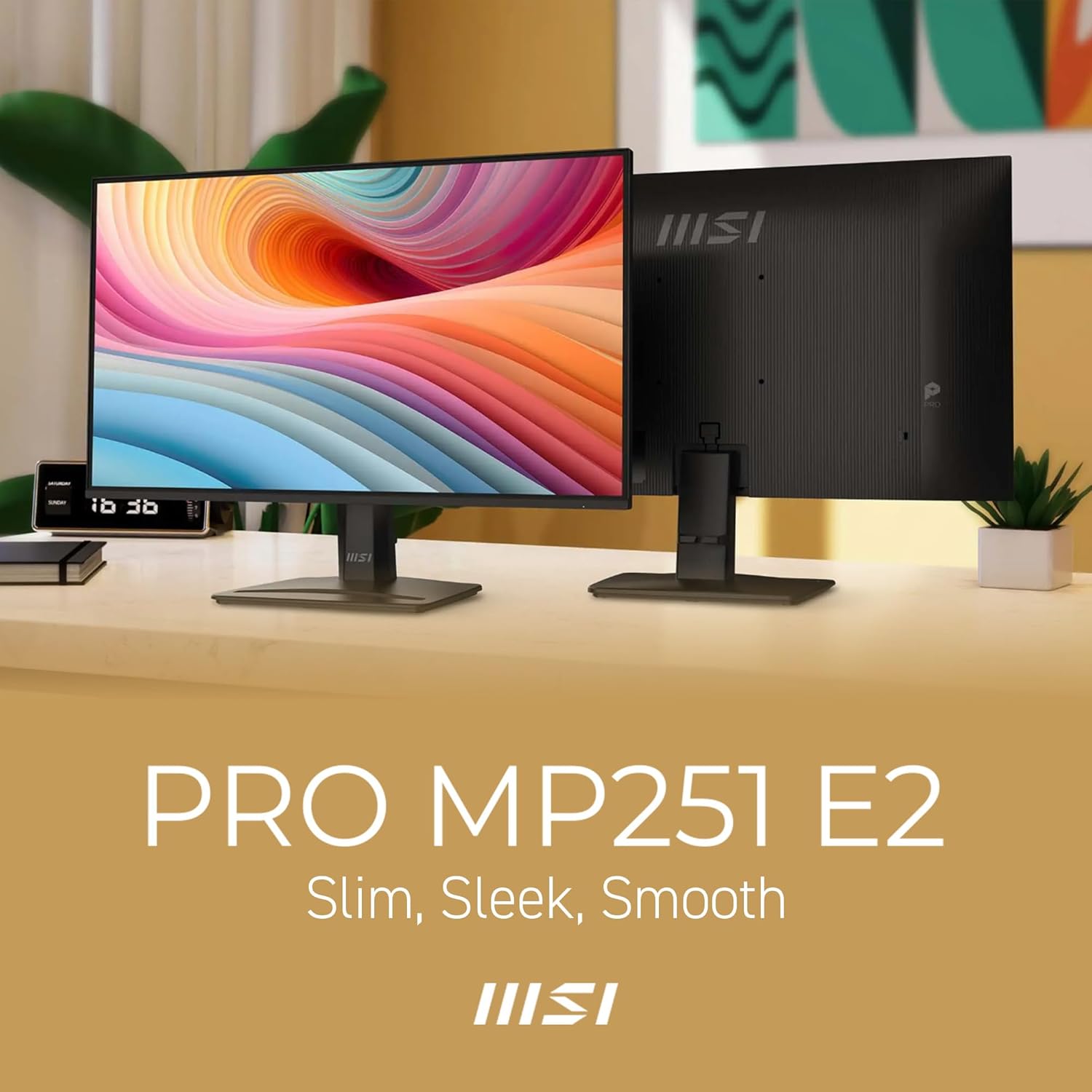 MSI PRO MP251 E2 (25-inch FullHD Monitor, EyesErgo, 120Hz, Eye-Q Check, Built-in Speakers)