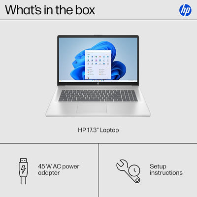 HP 17-CP2025DX (AMD RYZEN 5 7520U, 512GB NVME/8GB DDR5, 17.3" FHD, AMD RADEON, WIN 11 / NATURAL SILVER)