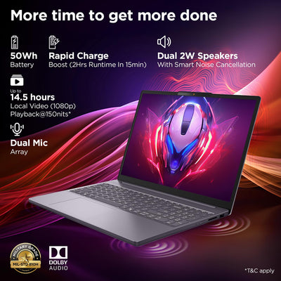 LENOVO IDEAPAD SLIM 3 15IRH10 83K100C1DP (Core I5-13420H, 512GB NVME/16GB DDR5, 15.3" WUXGA (1920x1200), INTEL, DOS /LUNA GREY)
