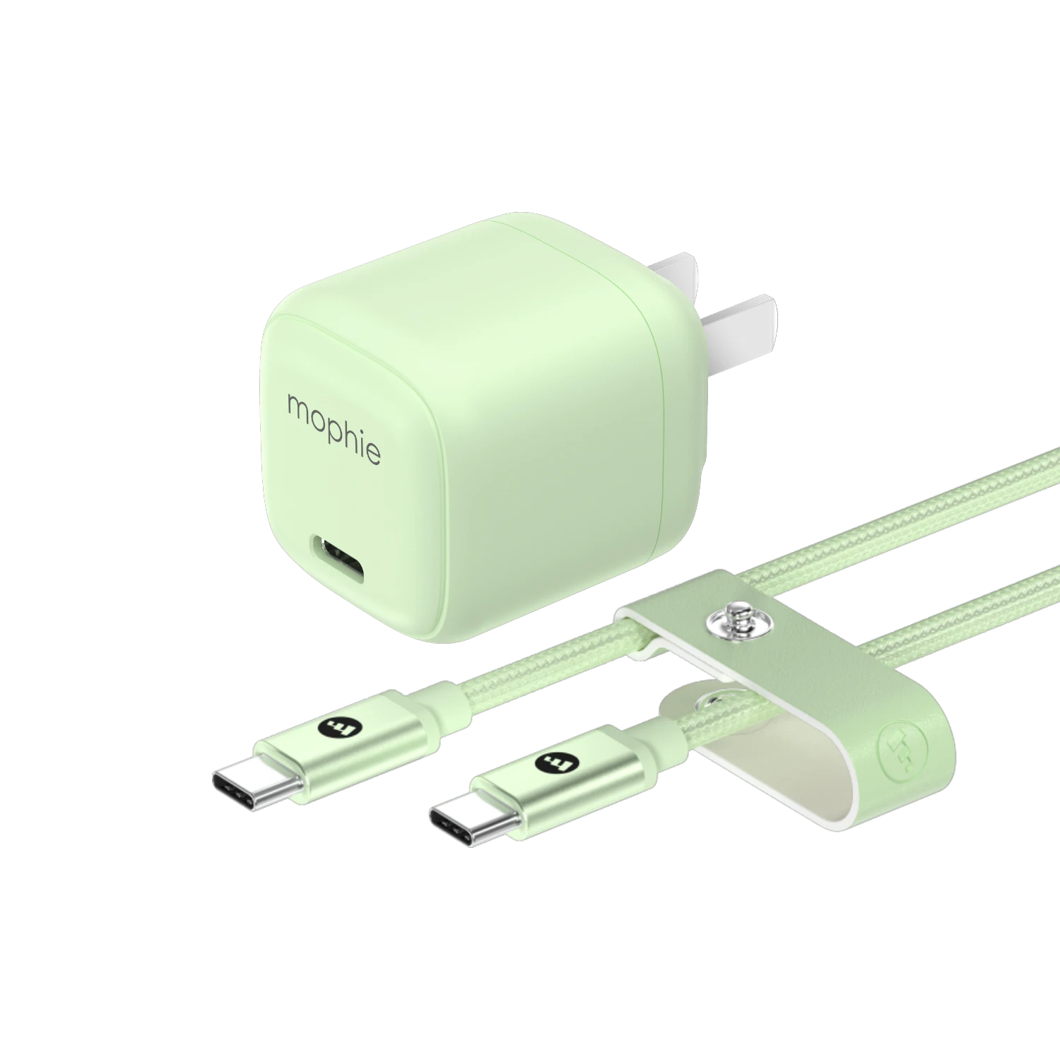 Mophie 30W USB-C GaN Charger + Cable Bundle (30W/GaN, 60W/1M) - Green