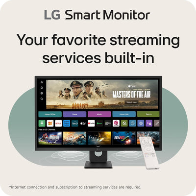 LG Smart Monitor 32SR50F-W (White 32-inch FullHD Smart Monitor, WebOS, AirPlay 2 Support, 8ms)