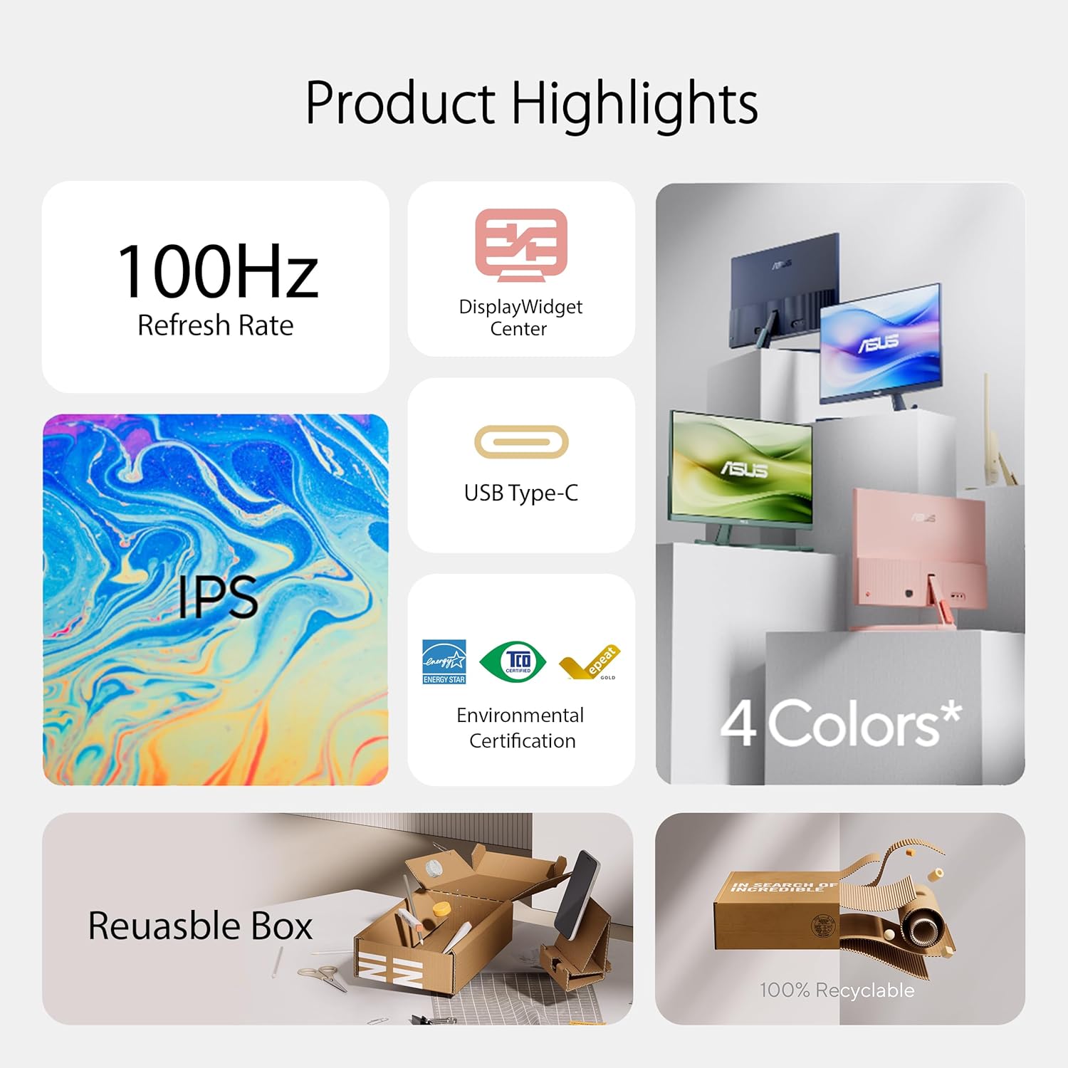 Asus VU279CFE-G (27-inch FullHD Monitor, 100Hz, Adaptive-Sync)