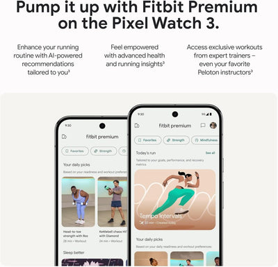 Google Pixel Watch 3 - Matte Black Case with Obsidian Active Band (41/45mm, Heart Rate Tracking, Fitbit Advanced, Fitness Insights, 24-Hour Battery)