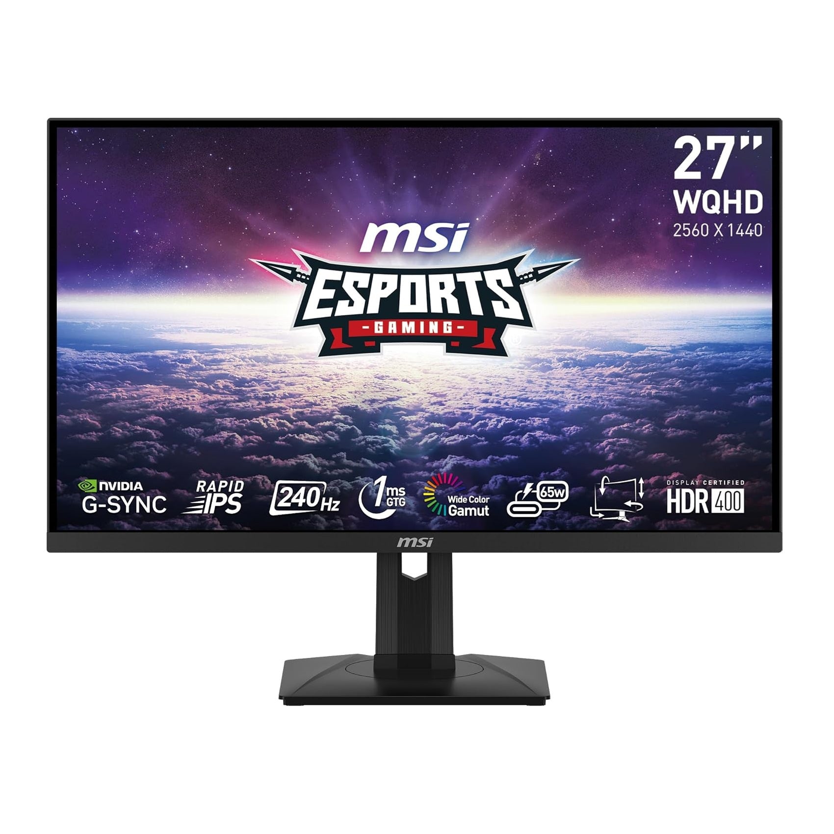 MSI G274QPX (27-inch WQHD eSports Gaming Monitor, 240Hz, G-Sync, 1ms, HDR400)